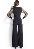 Mesh Sleeves Jumpsuit